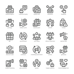 Loyalty Program Icon pack for your website, mobile, presentation, and logo design. Loyalty Program Icon outline design. Vector graphics illustration and editable stroke.