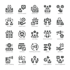 Loyalty Program Icon pack for your website, mobile, presentation, and logo design. Loyalty Program Icon solid design. Vector graphics illustration and editable stroke.