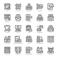 Mall Directory Icon pack for your website, mobile, presentation, and logo design. Mall Directory Icon outline design. Vector graphics illustration and editable stroke.