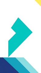 Abstract geometric design featuring a teal arrow shape on a multi-toned gradient background