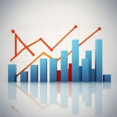 business graph with red arrow