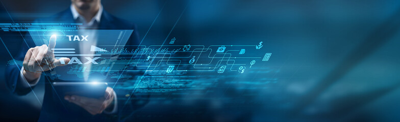 Tax advisor using a smart tablet for performance monitoring tax compliance, reporting audit...