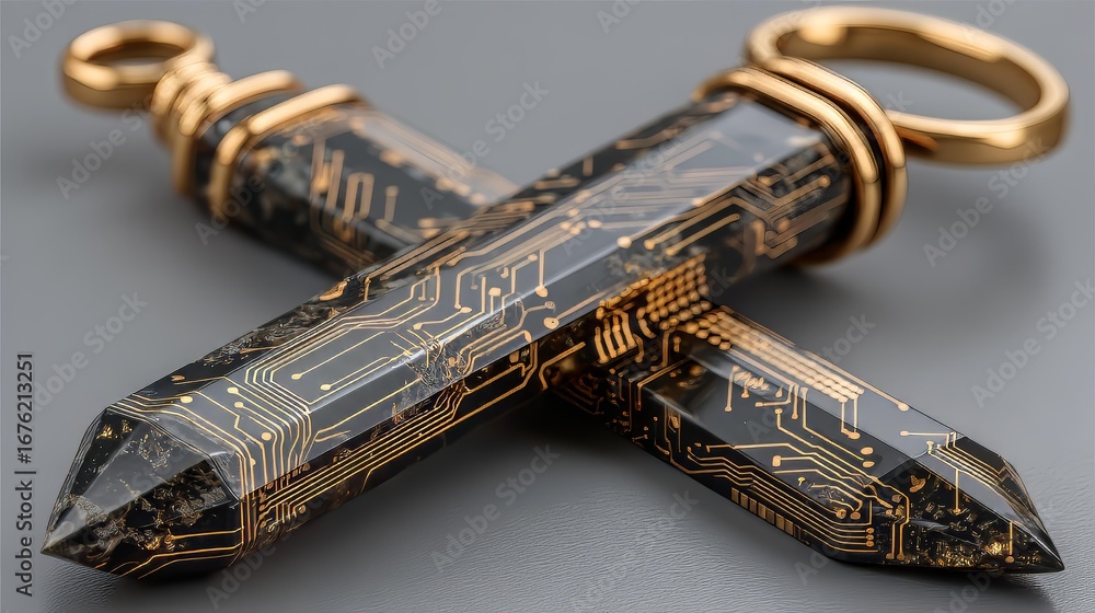 Poster quantum-safe crystal lattice key on matte black background for cybersecurity website headers