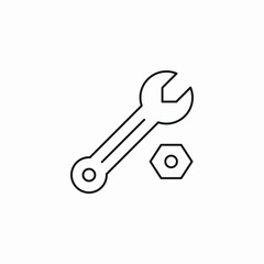 adjustable wrench icon sign vector