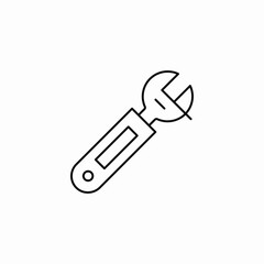 adjustable spanner icon sign vector