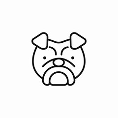 bulldog face icon sign vector