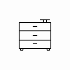 chest of drawers icon sign vector