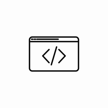 coding interface icon sign vector