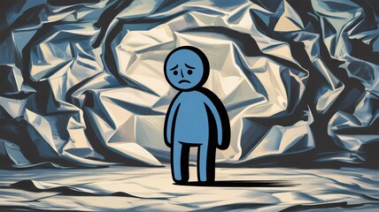 Feeling lost and overwhelmed? Use this artistic rendering to represent complex emotions, mental health struggles, and the weight of the world in your next campaign or project