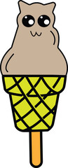Art & Illustration of cat and ice cream