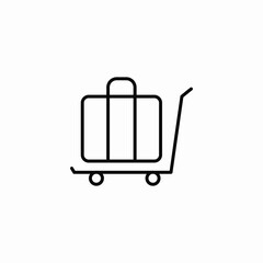 luggage cart icon sign vector