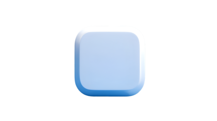 Simple light blue square shape with rounded corners isolated on transparent background