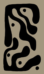 Minimal abstract image for printing. The picture fits modern interiors. The picture is painted by hand on a tablet.