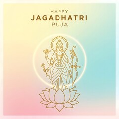 Obraz premium Happy jagadhatri puja celebration with goddess durga illustration