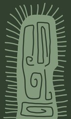 Minimal abstract image for printing. The picture fits modern interiors. The picture is painted by hand on a tablet.