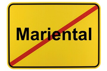 Illustration eines Ortsschildes der Gemeinde Marienta in Niedersachsen	