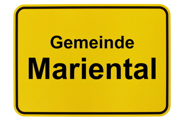 Illustration eines Ortsschildes der Gemeinde Marienta in Niedersachsen	