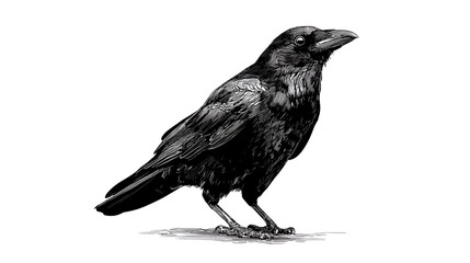 Crow pop art style white background