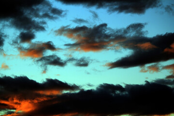 A dramatic sunset painting the sky