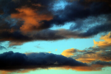 A dramatic sunset painting the sky