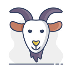 Goat icon. Farm animal vector illustration