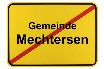 Illustration eines Ortsschildes der Gemeinde Mechtersen in Niedersachsen	
