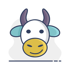 Cow icon. Farm animal vector illustration