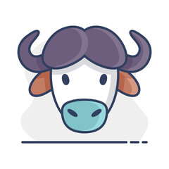 Buffalo bison ox icon. Animal head vector