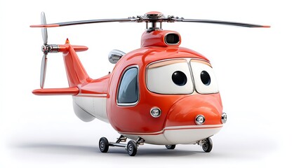 3d illustration of a cute helicopter
