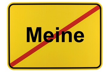 Illustration eines Ortsschildes der Gemeinde Meine in Niedersachsen	