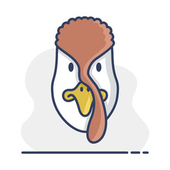 Turkey icon. Farm animal vector illustration