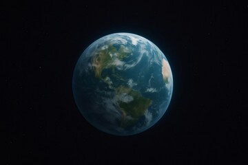 Obraz premium Planet earth rotating in space showing north and south america