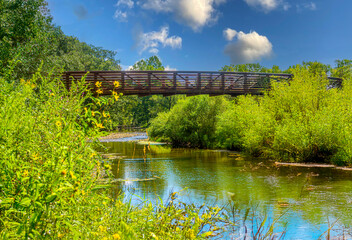 old bridge over river