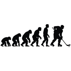 Fototapeta premium Hockey player evolution silhouette
