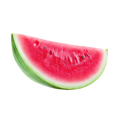 Vibrant Slice of Watermelon on Black Backdrop Showcasing Summer Freshness