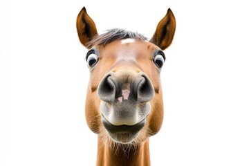 Fototapeta premium Surprised horse with goofy mooing face