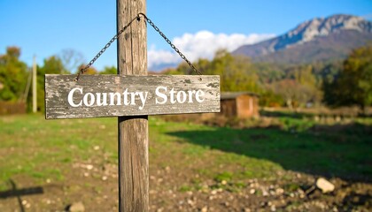 Rustic wooden signpost in a countryside setting
