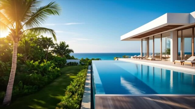 Luxury infinity pool ocean view home