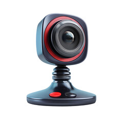 Sleek Webcam Design Isolated on Black Background - Modern Technology