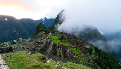 Ancient city nestled in Andes mountains