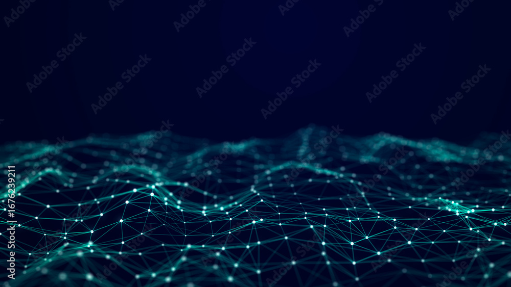 Aufkleber modern design of network connection structure. abstract background with interlacing dots and lines. 