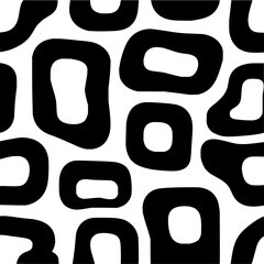Seamless black and white pattern vector design organic shapes modern graphic background artistic wallpaper print artwork