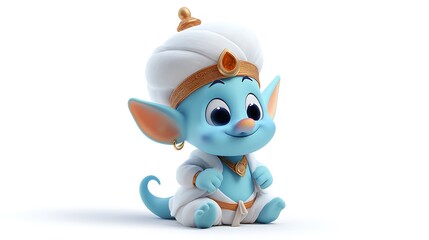 Fototapeta premium 3d cute genie cartoon character