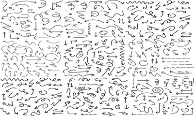 hand drawn Arrows icons Set. Arrows big black icon set. Arrow icons symbol design. Arrow flat vector collection