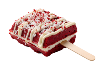 red velvet waffle isolated on transparent or white background, png