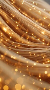 Close-Up of Shiny Blonde Hair Strands with Golden Light Reflection