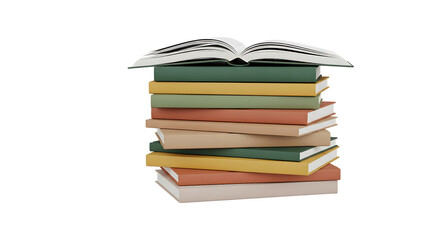 Cozy stack of books, perfect for learning, reading, and education themes, with a modern aesthetic for sophisticated book lovers