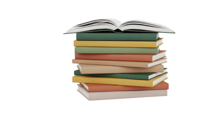 Cozy stack of books, perfect for learning, reading, and education themes, with a modern aesthetic for sophisticated book lovers