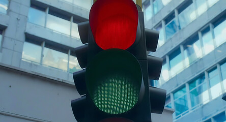 Urban Traffic Light: Red and Green On Simultaneously