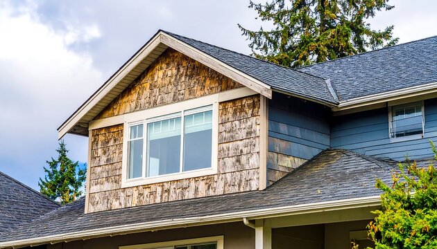 Exterior of a house with a dormer window